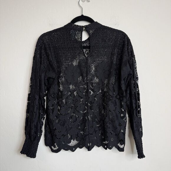 Buckle Daytrip Sheer Black Lace Top Small Fairy Grunge Whimsigoth Dark Coquette - Picture 9 of 15